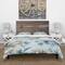 Designart 'Indigold Watercolor Lovely bird III' Cottage Bedding Set - Duvet Cover & Shams